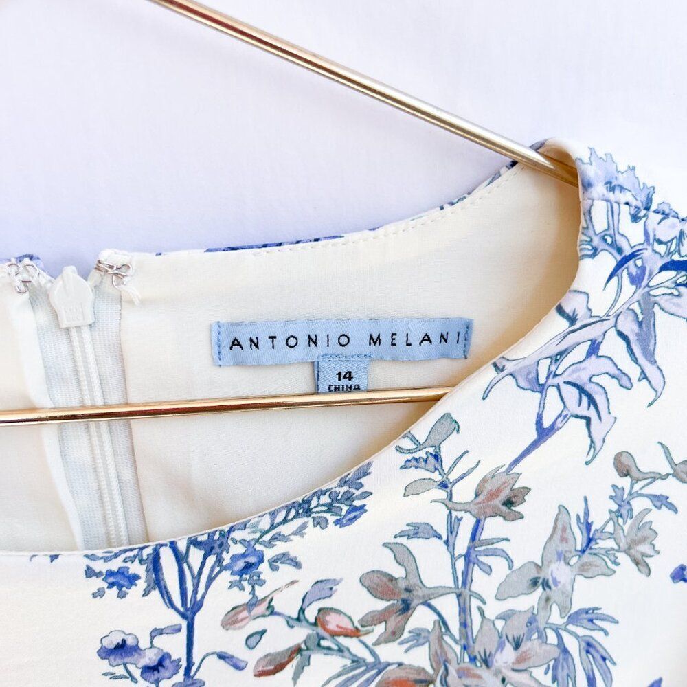 Antonio Melani Jessie Blue Skies White Floral Short Sleeve Drop Waist Dress 14 - Picture 6 of 12